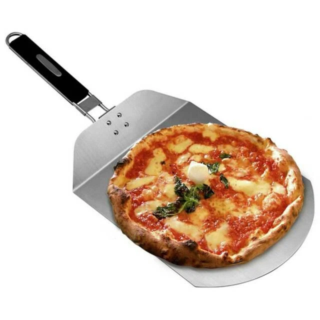 Alpina PPA3512 Paletta di Acciaio per Pizza e Dolci - Inox/Nera