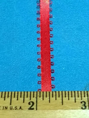 NOS Offray Spool O' Ribbon (Red, 3/16in wide, 6 yd/spool, lot of ten spools) - Image 1 of 4