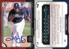 Jordy Lara Signed 2015 Bowman Draft #63 Card Seattle Mariners Auto AU