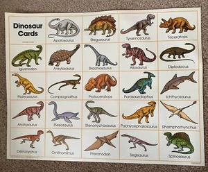 Vintage Frank Schaffer Dinosaur Cards Uncut Laminated Poster Publications FS2367 - Picture 1 of 12