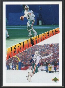 Dan Marino and Mark Clayton 1991 Upper Deck #34  Aerial Threats  Miami Dolphins