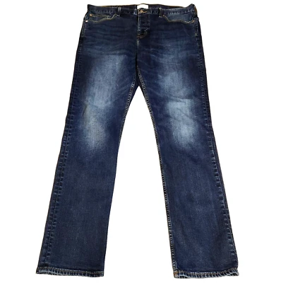 Pantalones de mezclilla Five Four para hombre talla 38x32 botones medianos pierna recta elásticos Foto 1 de 4