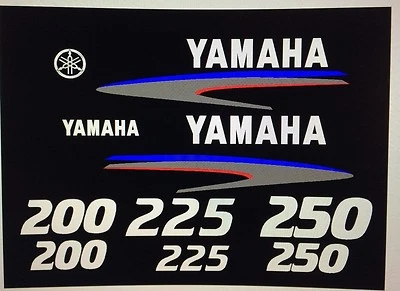 YAMAHA 2 STROKE Yamaha 200/225/250 hp 2-Stroke Outboard Decal Kit Marine vinyl free ship