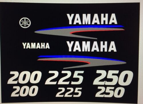 Yamaha  200/225/250 hk 2-Stroke Utombordare Dekaler Kit   Marine vinyl  free ship