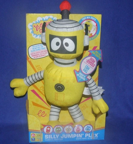 Yo Gabba Gabba Electronic Silly Jumpin Plex Robot Plush Figure 12in NEW 2009 Cover