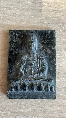 古中国藏佛黑石护身符奖章,吊坠 — 第 1/4 张图片