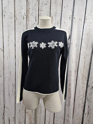 Suéter BF Juniors XL Obermeyer Blizzard Pullover Blanco y Negro Temático Copo de Nieve Foto 1 de 4