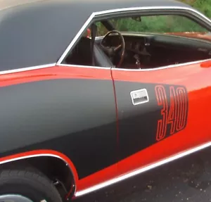 1971 PLYMOUTH CUDA BILLBOARD STRIPES KIT MOPAR 71 340 "MATT BLACK" - Picture 1 of 3