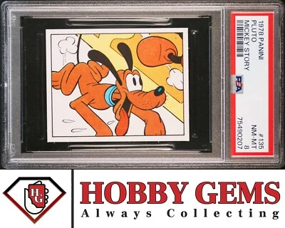 PLUTO PSA 8 1978 Panini Disney Mickey Story Sticker #135 - Image 1 of 3