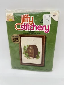 JIFFY STITCHERY ANTIQUE RADIO SCENE VINTAGE 1990 CREWEL KIT MUSIC SUNSET DESIGNS - Picture 1 of 2