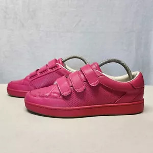 Rebecca Minkoff Shoes Womens 9 Sneakers Bright Pink Leather Triple Strap - Picture 1 of 11