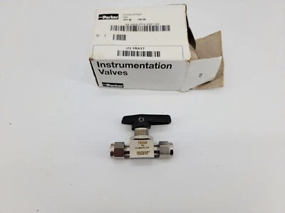New Parker 4A-MB4LPFA-SSP-GR Mini Ball Valve 2500PSI @ 100F 1/4" - Image 1 of 4