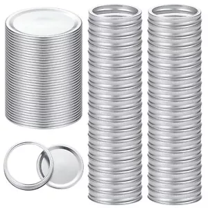 72Pcs Canning Lids with Rings Wide Mouth, for Ball, Kerr Jars - Split-Type Me... - Picture 1 of 7