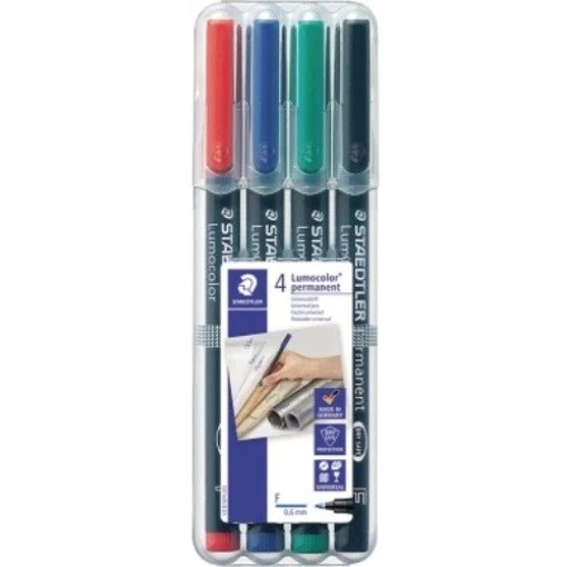 STAEDTLER Folienschreiber Lumocolor 318 WP4 0,6mm sortiert 4 St./Pack. - Bild 1 von 1