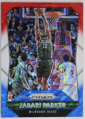 2015-16 Panini Prizm #164 Jabari Parker rojo blanco y azul Prizm Milwaukee Bucks Foto 1 de 2