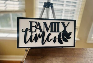 Family Time Wood Wall Art Decor Inspirational Quotes Wall Hanging Sign - Picture 1 of 18
