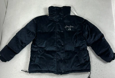 Chaqueta acolchada de gran tamaño Sean John X Missguided azul marino terciopelo para mujer talla 4 Foto 1 de 4