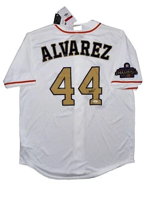 YORDAN ALVAREZ SIGNED AUTOGRAPHED WORLD SERIES HOUSTON ASTROS JERSEY w/ COA JSA - Image 1 of 4
