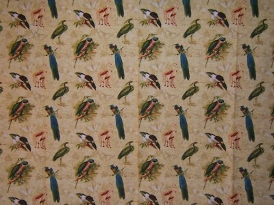 Wilimington Fabrics, Tropical Travelogue, Tropical Birds, BTY, Color Yellow  - Image 1 of 2