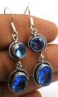 Blue Topaz Gemstone Ethnic Handmade Drop Dengle Earring Jewelry ER 047