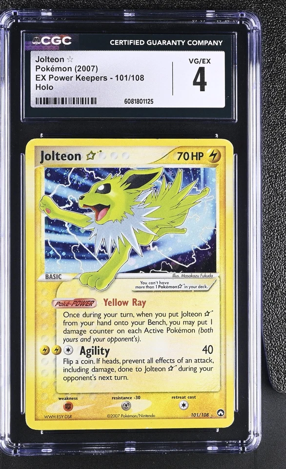 CGC 4 Jolteon Gold Star 2007 EX Power Keepers 101/108 Holo Pokemon Card - Image 1 of 2