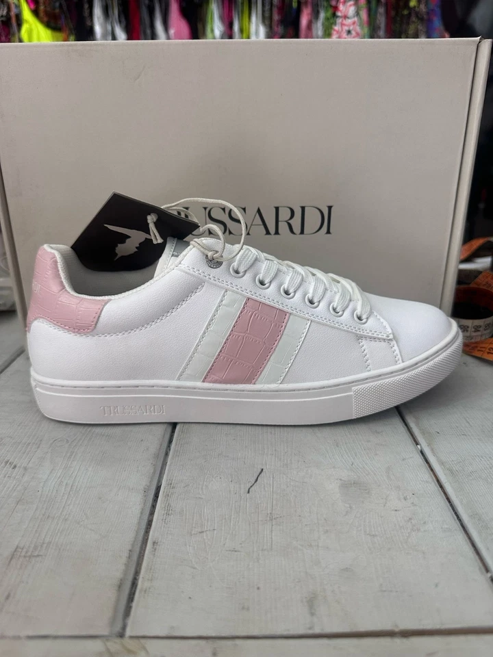 Zapatillas Mujer Trussardi Blanco/Rosa Talla EU39 Suela Interna 26Cm/Externo 27Cm Foto 1 de 4
