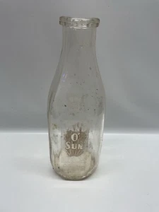 Vintage Land O' Sun Milchflasche - Pyro Etikett - Milchviehbetrieb Werbung - 50er Jahre - Bild 1 von 4
