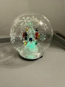 Mappamondo in vetro soffiato a mano con LED che cambiano colore albero di Natale fiocchi di neve SCATOLA - Foto 1 di 6