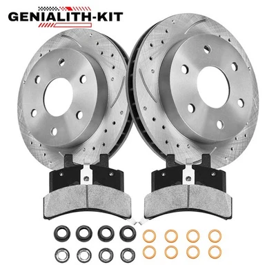 For Chevy GMC K1500 K2500 Blazer Tahoe Yukon Escalade Front Rotors Brakes Pads Foto 1 de 4