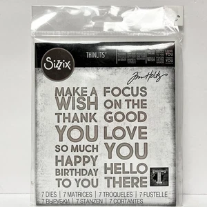 Juego de troqueles Sizzix Thinlits 7PK - Texto en negrita #1 de Tim Holtz 665847 2022 TOTALMENTE NUEVO - Imagen 1 de 2