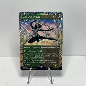 Silk, Web Weaver Borderless 0215 Marvel’s Spider-Man Magic MTG NM SPM EN - Picture 1 of 10