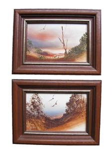 Pair Vintage 1970s Landscape Oil Paintings by Jim Crofts - Picture 1 of 12