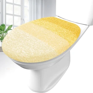 Soft Microfiber Bathroom Toilet Lid Cover, Machine Washable Covers, 17.5X15, Sta - Picture 1 of 8