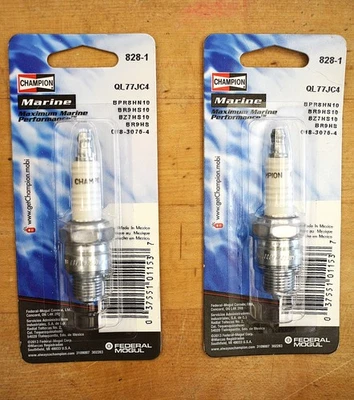 (2) New Champion Marine Spark Plugs 828-1 QL77JC4 - Image 1 of 3