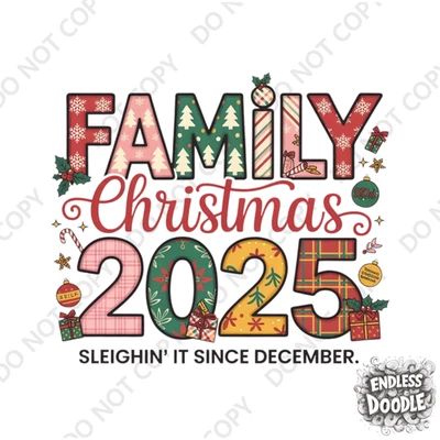 DESIGN, INVENT, PRINT! Familia Navidad 2025 Hierro en Transferencia Regalo Navidad Camiseta Ropa Accesorios