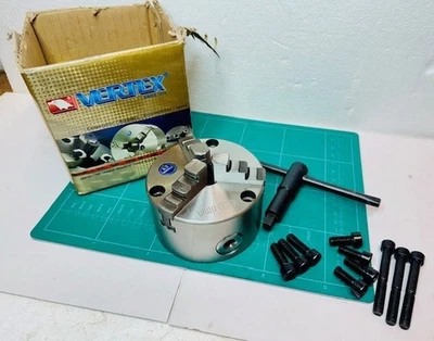 Vertex 100mm 3 Mordazas Autocentrado Plato de Torno VSC-4A-FB (Ex Display) Ganga - Imagen 1 de 4