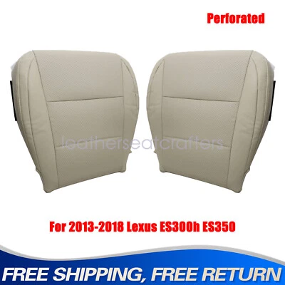 Fits 2015 2016 LEXUS ES350 ES300h Driver & Passenger Bottom PERF Seat Cover Tan - Image 1 of 4