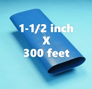 Manguera de descarga de agua plana de PVC azul rollo de 1-1/2 pulgadas x 300 pies SF-10 - Imagen 1 de 2