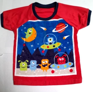 Aliens/space all natural cotton toweling Tshirt style dribble Bib/Coverall/Smock - Picture 1 of 4