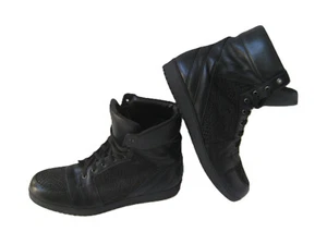 GARETH PUGH SCHWARZ LEDER HIGH TOP SCHUHE HERREN GRÖSSE US 11,5 EUR 45 HOT RARE - Bild 1 von 10
