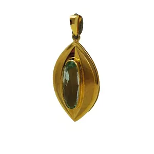 Colgante aguamarina oro 585 14 quilates oro amarillo piedra preciosa valor 1390,- - Imagen 1 de 7