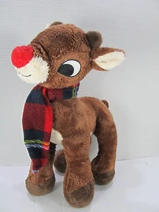 Dan Dee Rudolph the Red Nosed Reindeer 11" Plush Christmas Plaid Scarf Stuffed - Picture 1 of 9