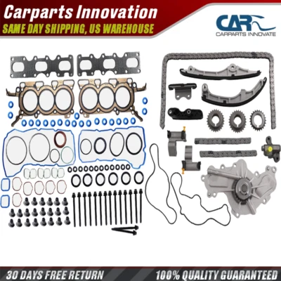 Timing Chain Kit Water Pump Head Gasket Set for 2007-2010 Ford Lincoln 3.5L V6 - Image 1 of 4