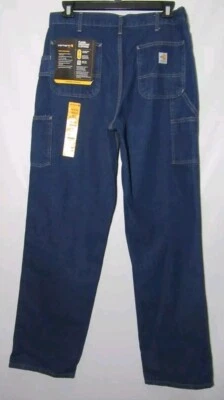 Carhartt Denim Blue Jeans 36x36  Original Straight Leg   Flame ResIstant  - Image 1 of 4