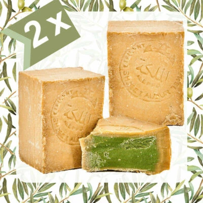 2x Aleppo-Seife 75% Olivenöl 25% Lorbeeröl #Alepposeife Haarseife Duschseife - Bild 1 von 4