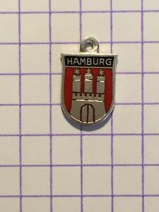 Wappen für Bettelarmband - Hamburg - Silber - 835 -  ( 2 - 9 )