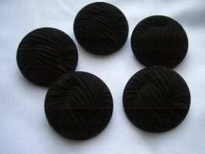 BLACK TEXTURED FABRIC LOOK COAT / JACKET SHANK BUTTONS x 5 FREE P&P - Picture 1 of 4