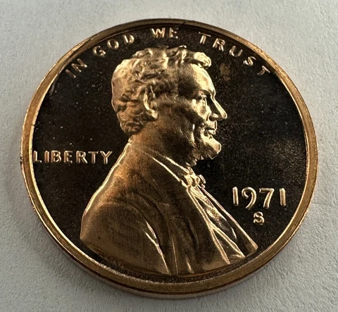1971-S Lincoln Proof 1cent Coin from US Mint Proof Set. Shiny!! Cover