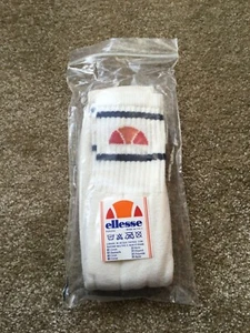 Original 80s Ellesse Tennis Socks UK Large New Old Stock Vintage Casuals Italian - Picture 1 of 7