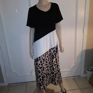 Black White Animal Print 3 levels maxi shift M-L - Picture 1 of 2